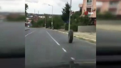 Arnavutköy'de kamyon tekerleği küçük çocuğa böyle çarptı