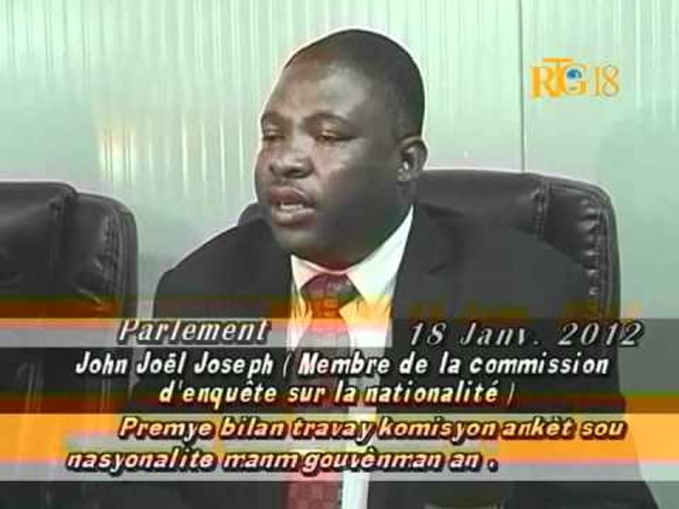 Palman premye bilan travay komisyon ankèt sou nasyonalite manm gouvènman