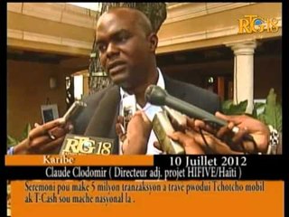 Seremoni pou make 5 milyon tranzaksyon a travè pwodwi Tchotcho mobil ak T-Cash sou mache a.