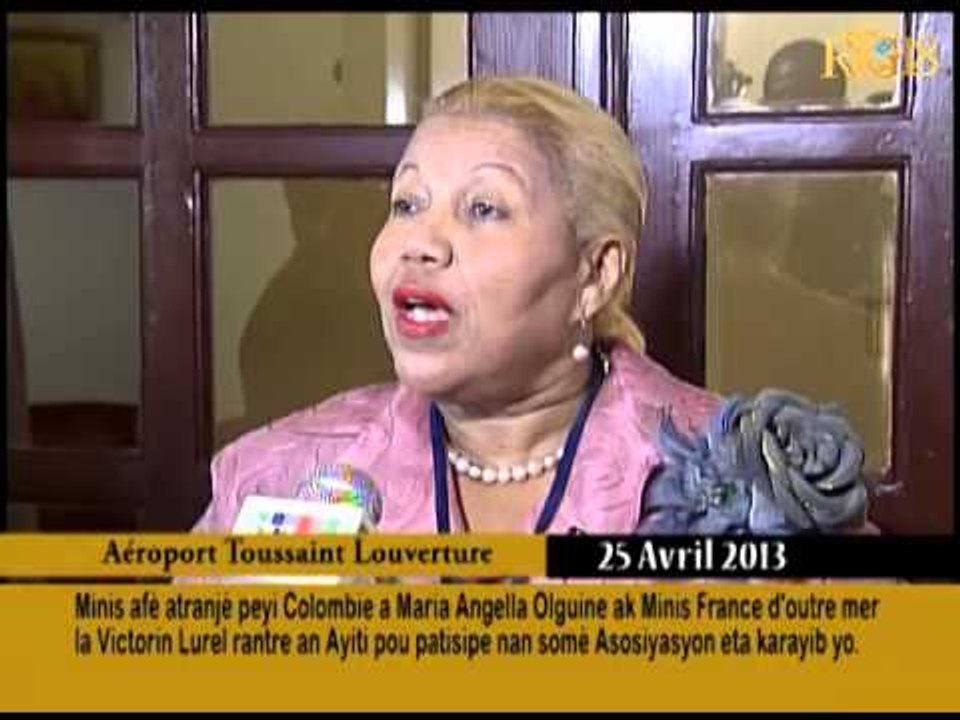 Minis afè etranjè peyi Colombie a Maria Angella Olguine ak Minis France d'outre mer.