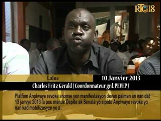 Platfòm Anplwayè revoke anonse yon manifestasyon devan palman an nan dat 13 janvye 2013 la