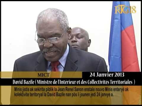 Jean Rene Sanon enstale nouvo Minis enteryè ak Kolektivite teritoryal la David Bazile nan pòs li.