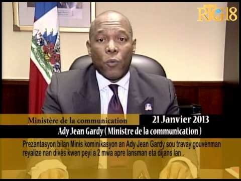 Prezantasyon bilan Minis kominikasyon an Ady Jean Gardy sou travay gouvènman reyalize
