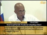 Prezidan Repiblik la Michel Joseph Martelly ansanm ak Premye Minis Laurent Salvador Lamothe...