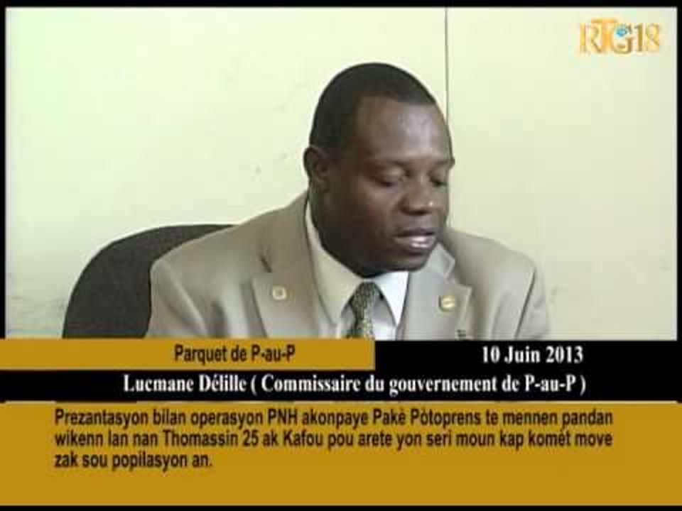 Prezantasyon bilan operasyon PNH akonpaye Pakè Pòtoprens te mennen pandan wikenn lan.