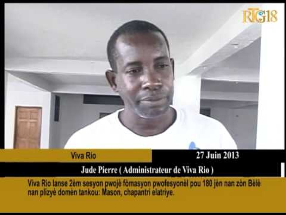 Viva Rio lanse 2èm sesyon pwojè fòmasyon pwofesyonèl pou 180 jèn nan zòn Bèlè nan plizyè domèn