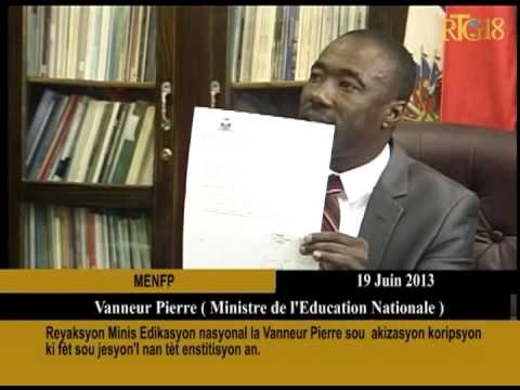 Reyaksyon Minis Edikasyon Nasyonal la Vanneur Pierre sou akizasyon koripsyon ki fèt sou jesyon'l