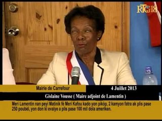 Meri lamentin nan peyi Matinik fè Meri Kafou kado yon pikòp 2 kamyon fatra ak plis pase 250 poubèl
