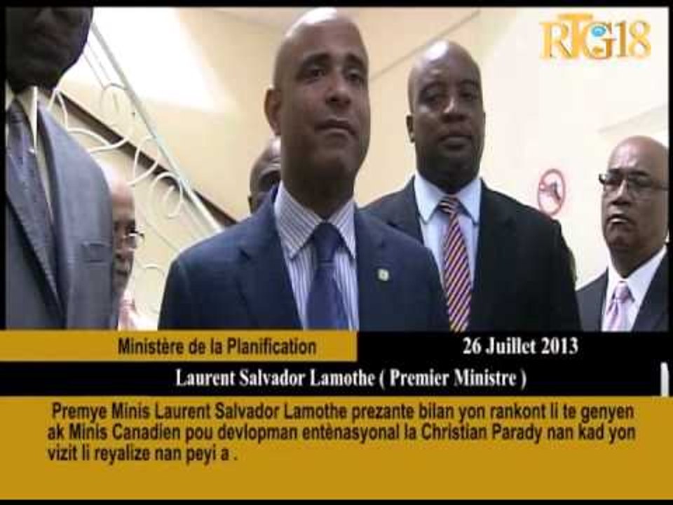 Premye Minis Laurent Salvador Lamothe prezante bilan yon rankont li te genyen ak Minis Canadien pou