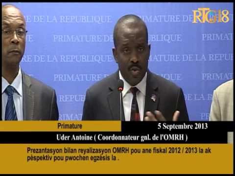 Prezante bilan reyalizasyon OMRH pou ane fiskal 2012 2013 la ak pèspektiv pou pwochen egzèsis la