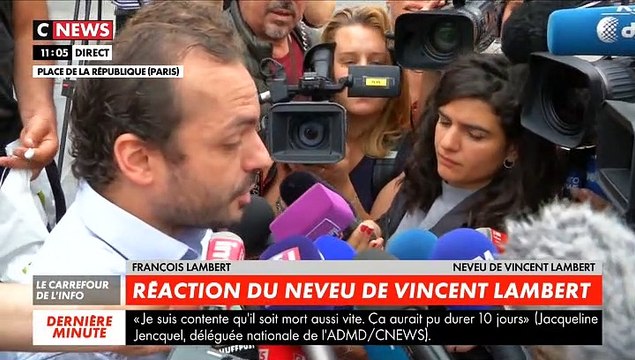Décès de Vincent Lambert - Son neveu, François Lambert, s'est exprimé ce matin: Par respect pour lui, il fallait arrêter de le maintenir en vie dans cet état. J'espère qu'il repose en paix