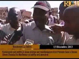 Konsòsyòm pati politik yo lanse premye seri manifestasyon kont Prezidan Sena a Desras Simon Dieuseul