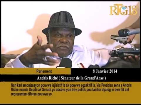 Nan kad amonizasyon pouvwa lejislatif la ak poubwa egzekitif la, Vis Prezidan sena a Andris Riché ma
