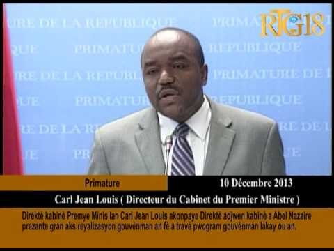Direktè kabinè Premye Minis lan Carl Jean Louis akonpaye Direktè adjwen kabinè a Abel Nazaire