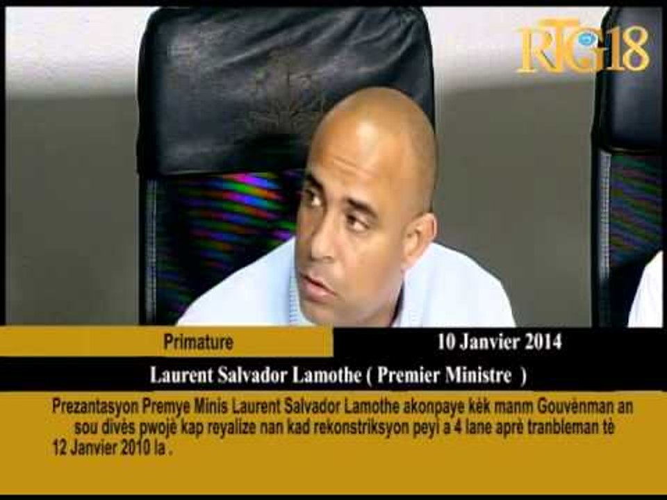 Prezantasyon Premye Minis Laurent Salvador Lamothe akonpaye kèk manm Gouvènman an sou divès pwojè ka