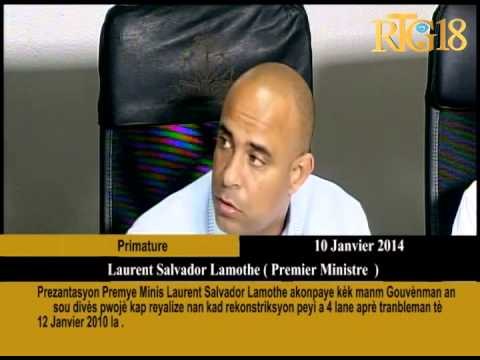 Prezantasyon Premye Minis Laurent Salvador Lamothe akonpaye kèk manm Gouvènman an sou divès pwojè ka