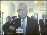 Prezidan Repiblik la Michel Joseph Martelly nan tèt yon delegasyon kite peyi Dayiti a destinasyon pe