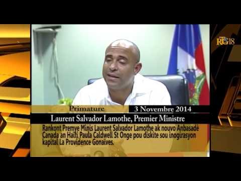 Rencontre entre Le Premier Ministre Lamothe et l'Ambassadeur canadien , Paula Caldwell St-Ange