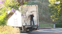 Caminhoneiro artista usa caminhão sujo como tela