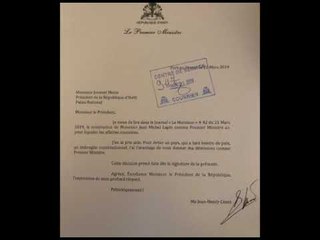 Le Premier Ministre Jean Henry Céant a remis sa démission