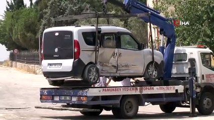 Mezarlık önündeki kaza saniye saniye görüntülendi