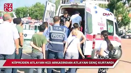 Haliç'te denize atlayan genç kızı peşinden atlayarak kurtardı