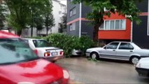 Çorum'da şiddetli fırtına...Çatılar, trafik tabelaları ve cami minaresi uçtu, ağaçlar kökünden söküldü