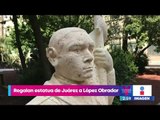 Artesanos regalan estatua de Benito Juárez al presidente López Obrador | Noticias con Yuriria