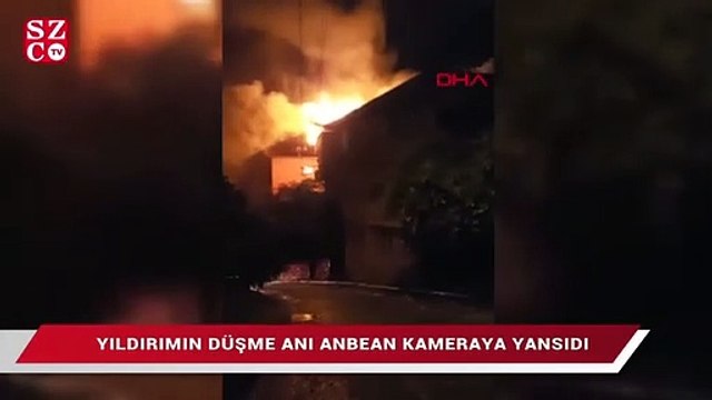 Ordu'da eve düşen yıldırım anı kamerada