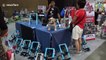 Heartwarming moment disabled dogs try out canine wheelchairs