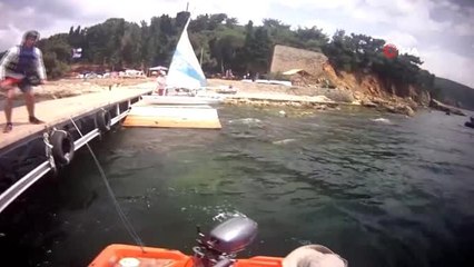Marmara Denizi'nde ODTÜ'lü öğrencilerin yelkenlisi devrildi, o anlar kamerada