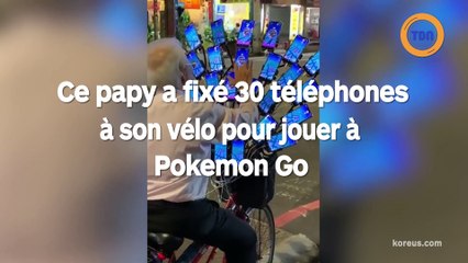 Un papy utilise 30 téléphones pour jouer a Pokemon go