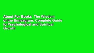 About For Books  The Wisdom of the Enneagram: Complete Guide to Psychological and Spiritual Growth