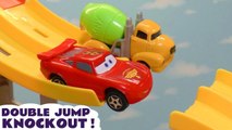 Hot Wheels with Disney Pixar Cars 3 Lightning McQueen Jump Knockout vs DC Comics and PJ Masks with Transformers Bumblebee in this Family Friendly Toy Story Full Episode