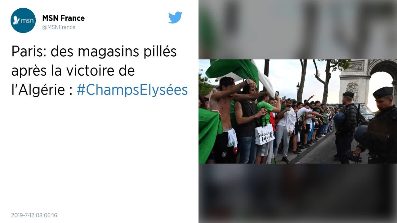 CAN 2019 : Des magasins pillés sur les Champs-Élysées après la victoire de l’Algérie