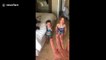 US dad tricks both of his young daughters into ending their tantrums
