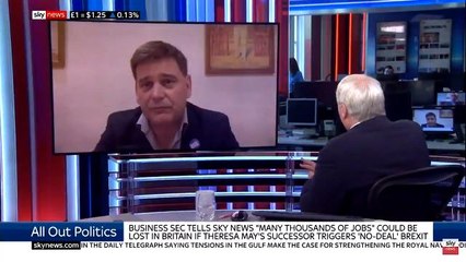 Adam Boulton challenges Andrew Bridgen for trying to use widely debunked argument to advocate for no-deal Brexit