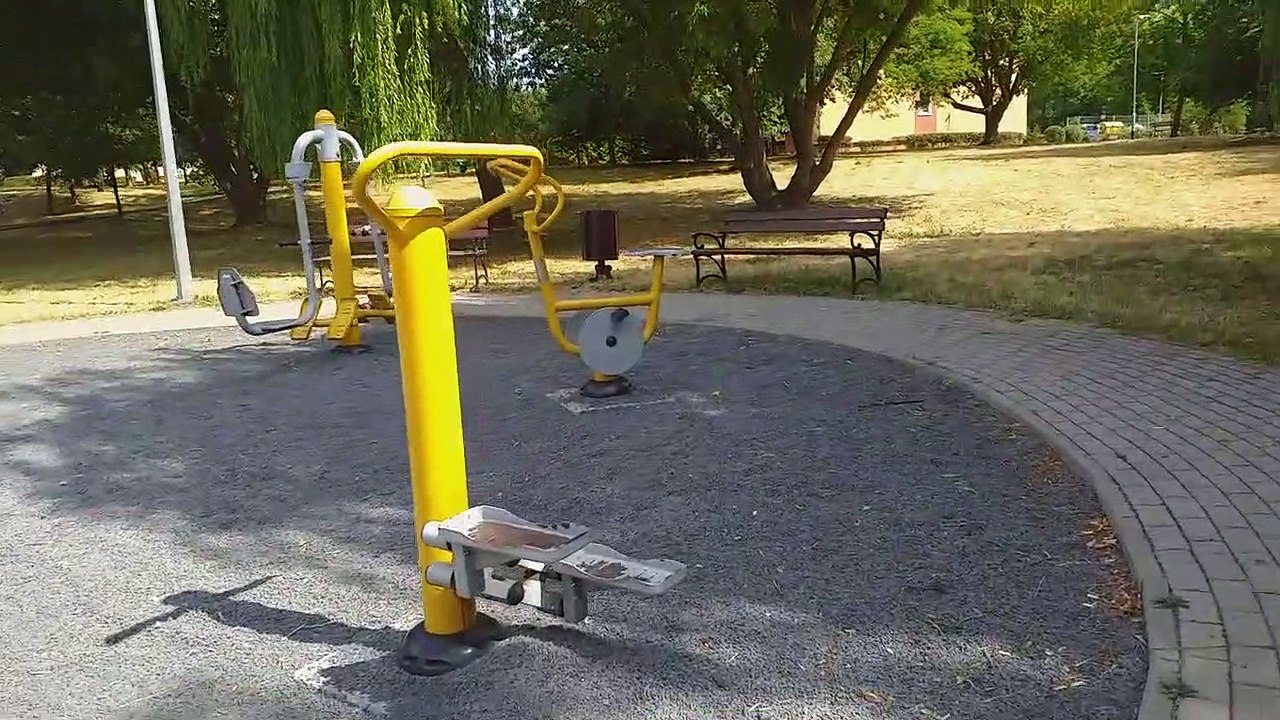 Estamos en los parques de mi casa pasiando al perro