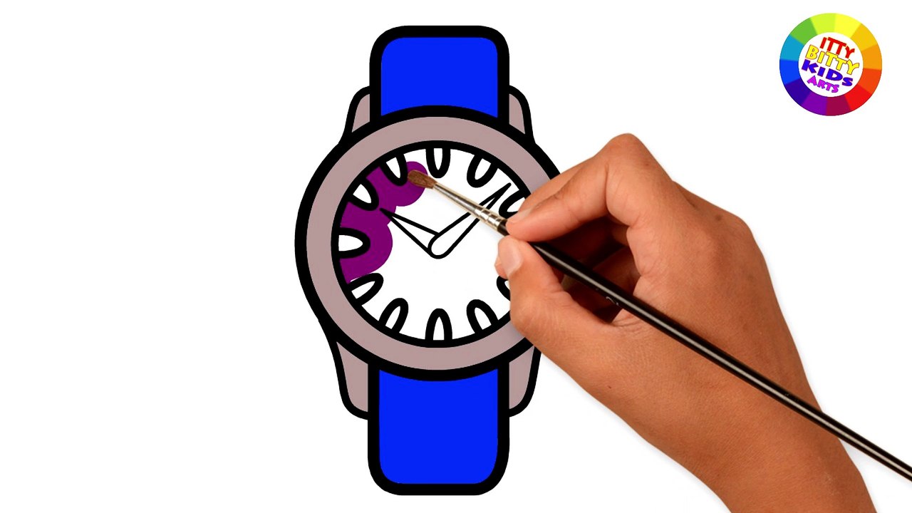 ⌚⌚⌚ Coloring 10 Watch ⌚⌚⌚ | Painting for toddlers and drawing for kids | Itty Bitty Kids Art