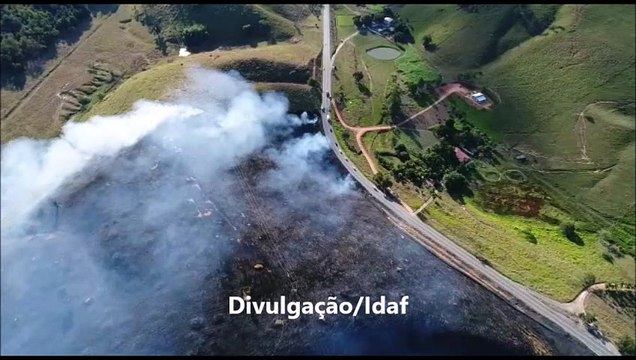 Incêndio queima o equivalente a 25 campos de futebol no Sul do ES