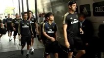 El Real Madrid de camino a la tercera jornada de entrenamiento de la pretemporada