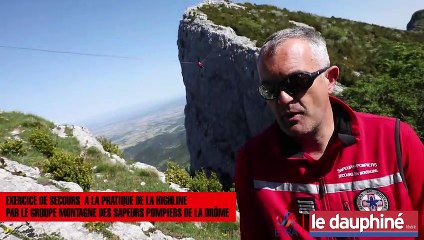 Les impressionnantes images des pompiers en exercice de secours sur une highline