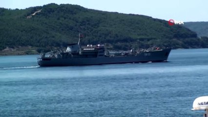Rus savaş gemisi Çanakkale Boğazı'ndan geçti