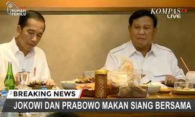 Duduk Semeja, Jokowi dan Prabowo Makan Siang Bersama