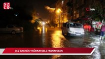 Beş saatlik yağmur sele neden oldu