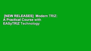 [NEW RELEASES]  Modern TRIZ: A Practical Course with EASyTRIZ Technology