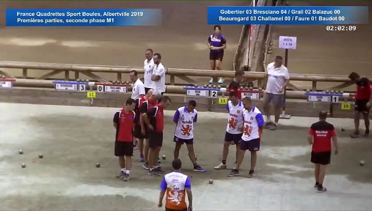 Premières parties de poules M1, seconde phase, France Quadrettes, Albertville 2019
