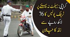 51000 Karachi motorcyclists fined for not wearing helmets