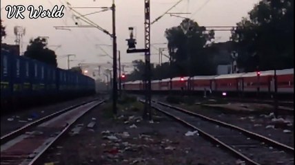 Very rear Freight Car _ Express merging line Same time