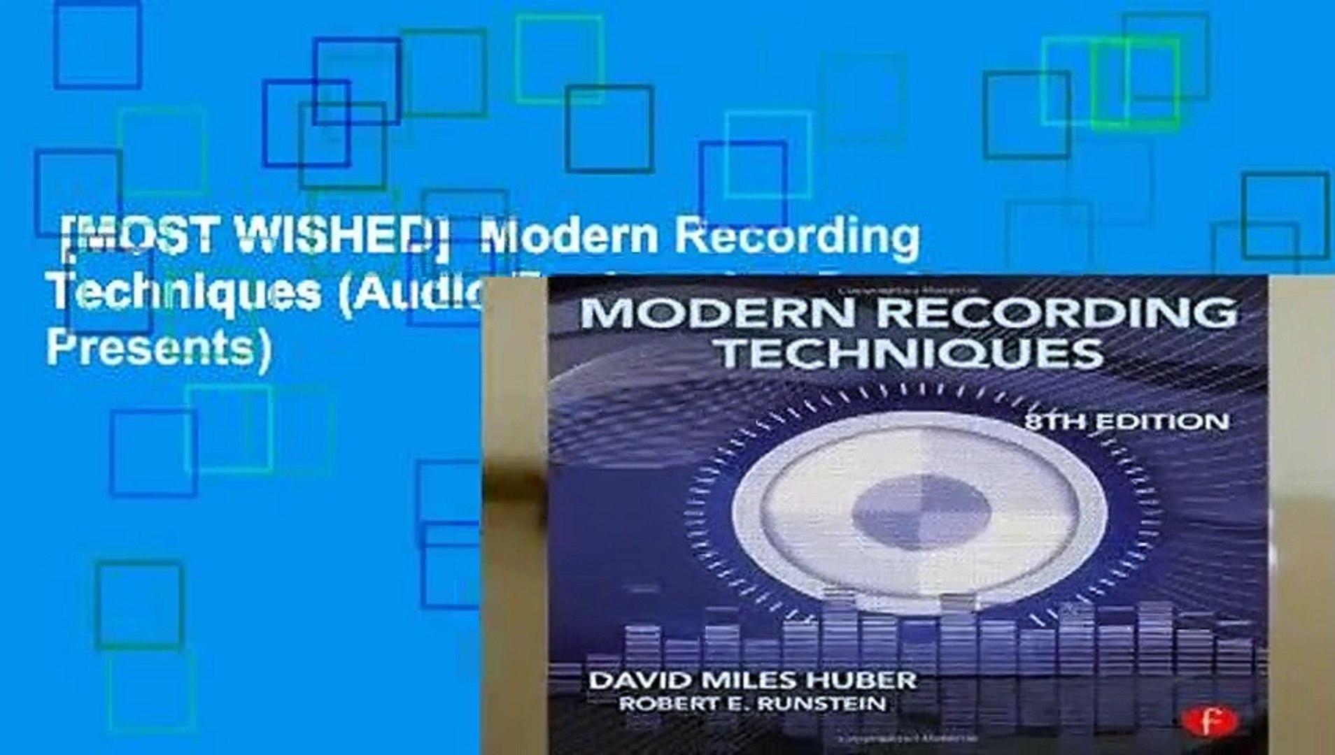 MOST WISHED] Modern Recording Techniques (Audio Engineering ...